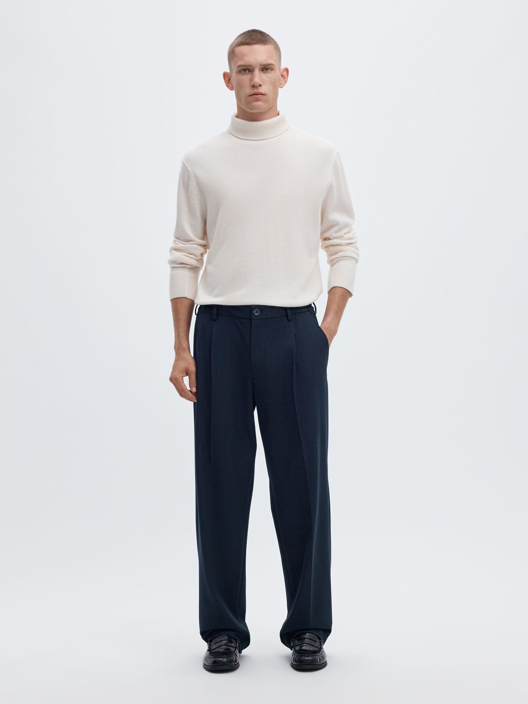 LOOSE FIT PANTOLON, Navy Blazer, highres