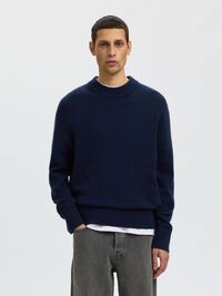 KAŞMIR KARIŞIMLI BISIKLET YAKA TRIKO KAZAK, Navy Blazer, highres
