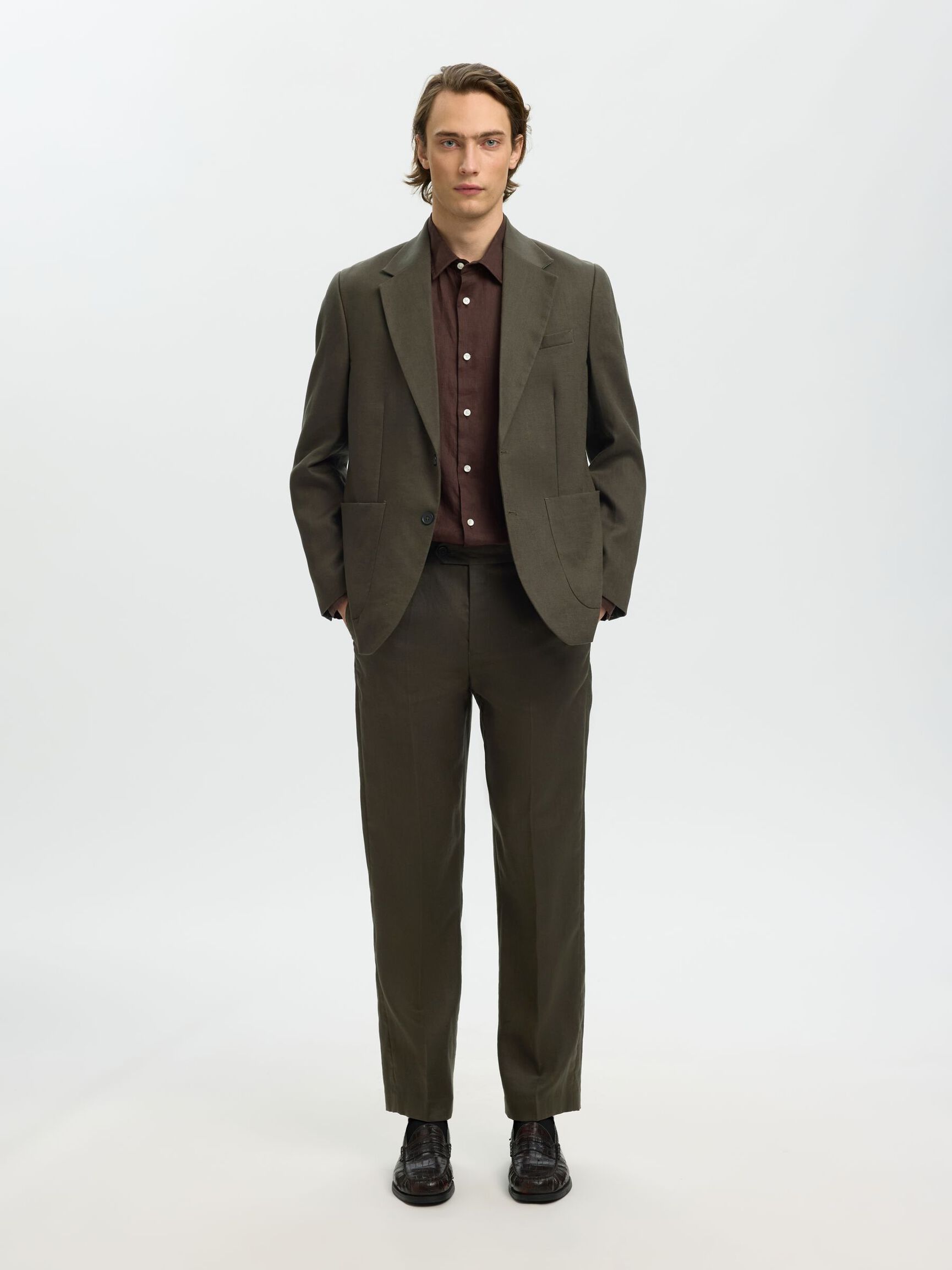 KETEN REGULAR FIT PANTOLON PANTOLON, Peat, highres