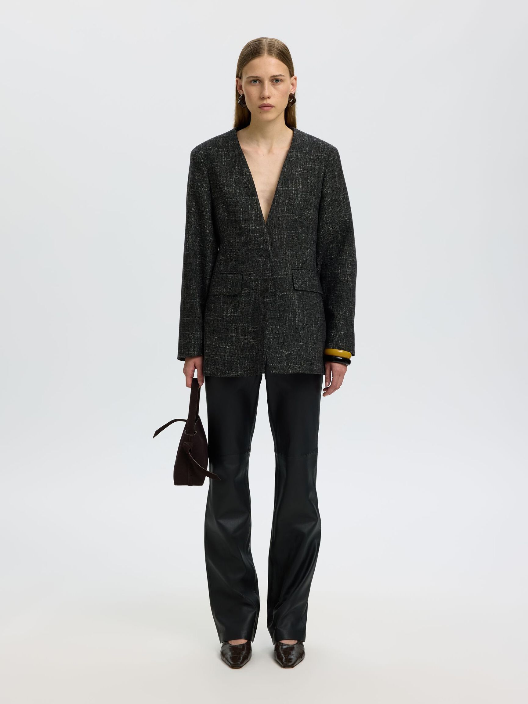 DOKULU RELAXED FIT BLAZER, Dark Grey, highres