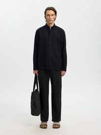 220 LOOSE FIT LINEN-BLEND TROUSERS, Black, highres