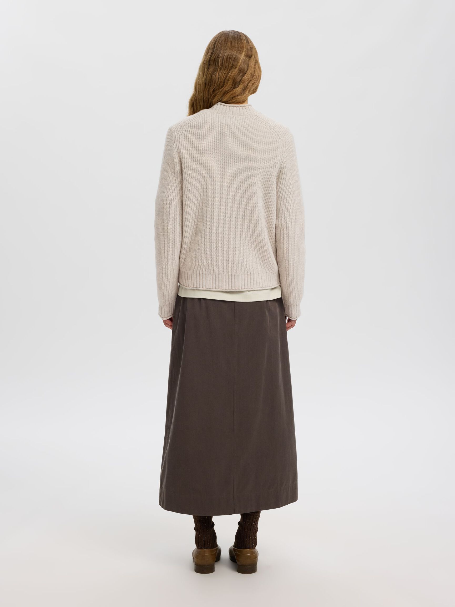 WOOL PULLOVER, Silver Birch, highres