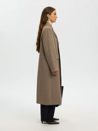 WOOL BLEND COAT, Chocolate Chip, highres