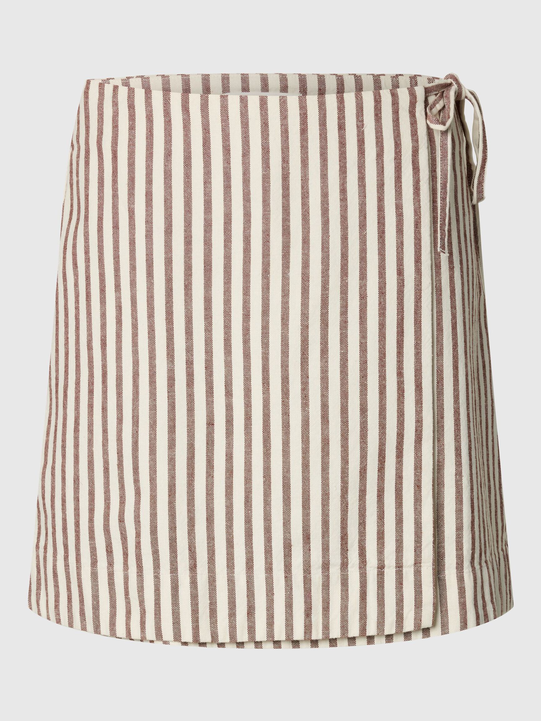 COTTON BLEND MINI WRAP SKIRT, Egret, highres