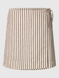 COTTON BLEND MINI WRAP SKIRT, Egret, highres