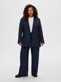 VISCOSE BLEND OVERSIZED BLAZER, Dark Sapphire, highres