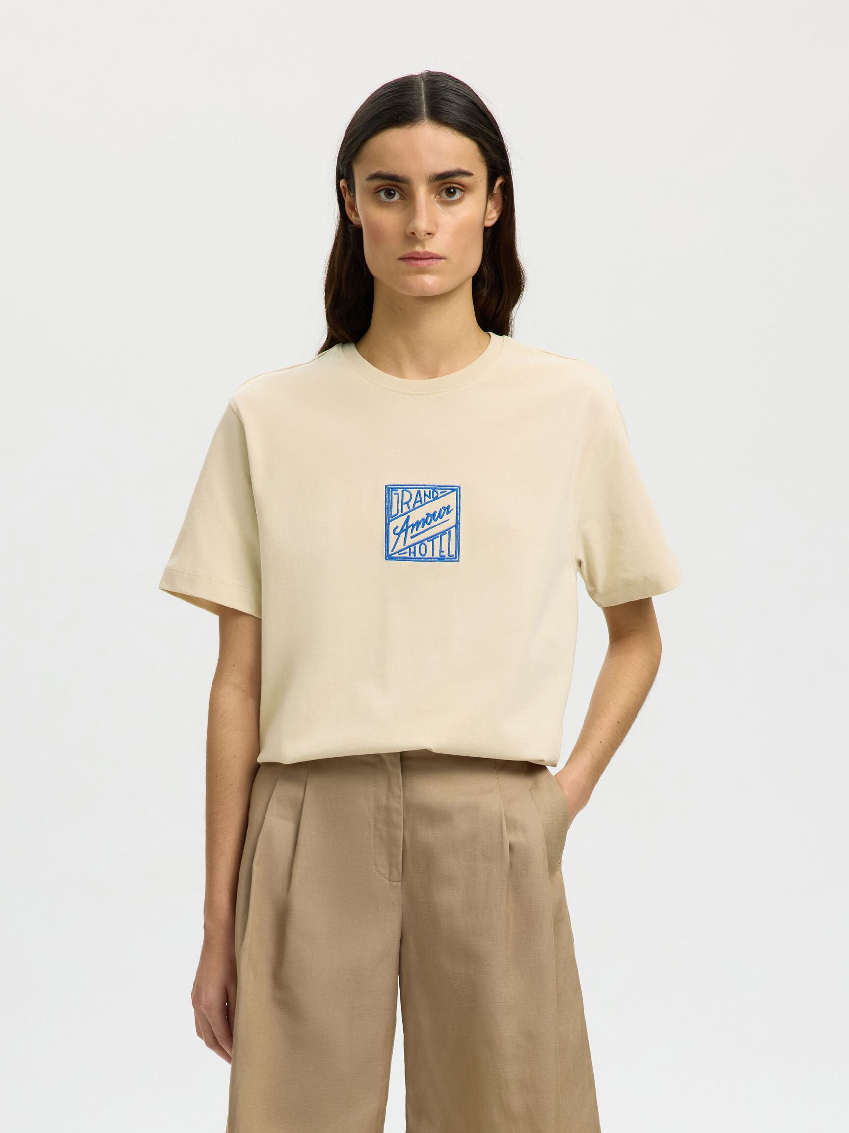 RELAXED FIT T-SHIRT, Angora, highres