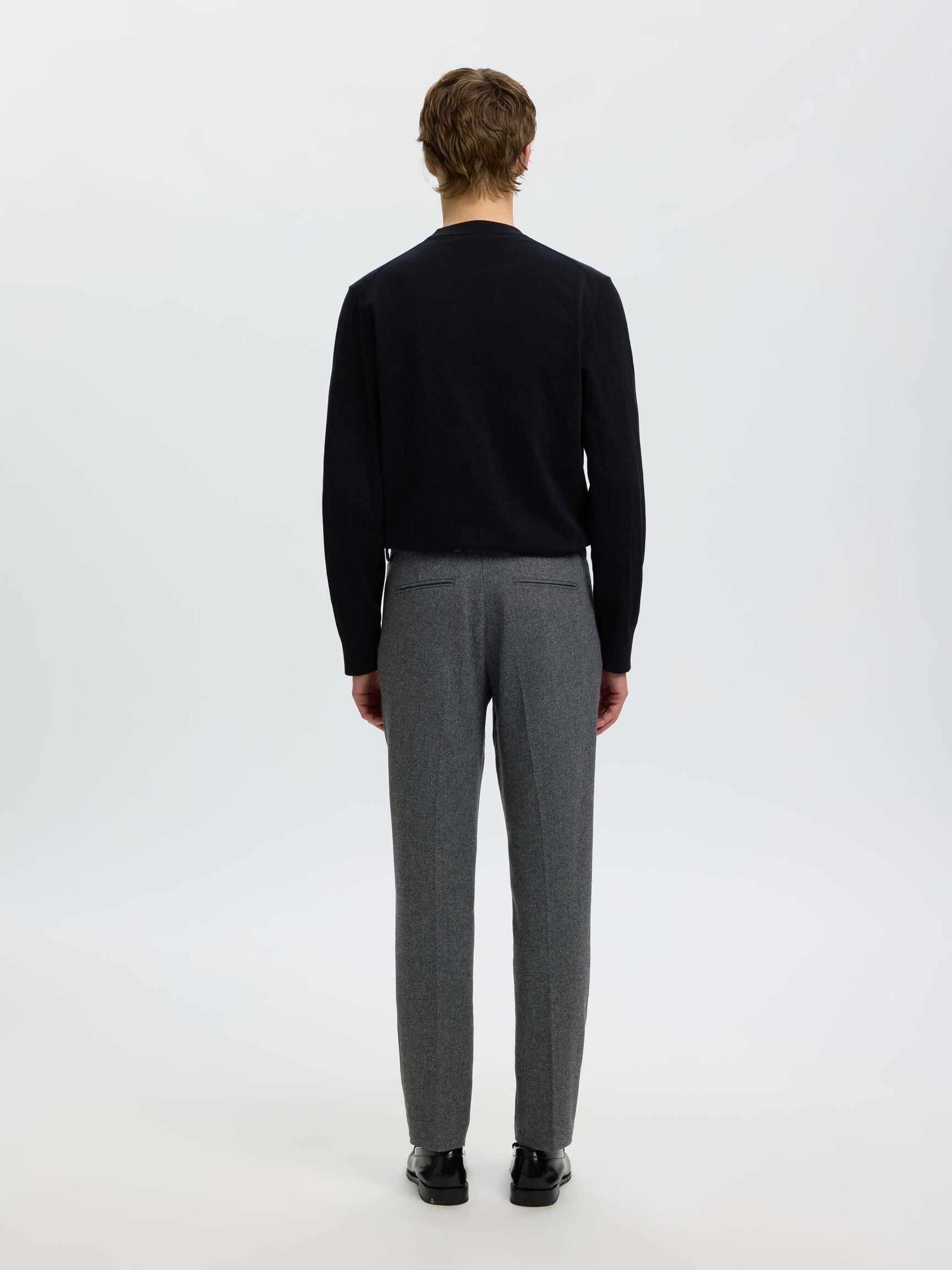 SLIM FIT YÜN PANTOLON, Dark Grey Melange, highres