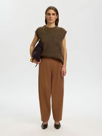 BARREL YÜKSEK BEL PANTOLON FIÇI KESIM PANTOLON, Toffee, highres