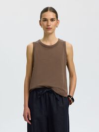 100% COTTON TANK TOP, Chocolate Chip, highres