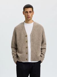 YÜN KARIŞIMLI TRIKO HIRKA HIRKA, Oatmeal, highres