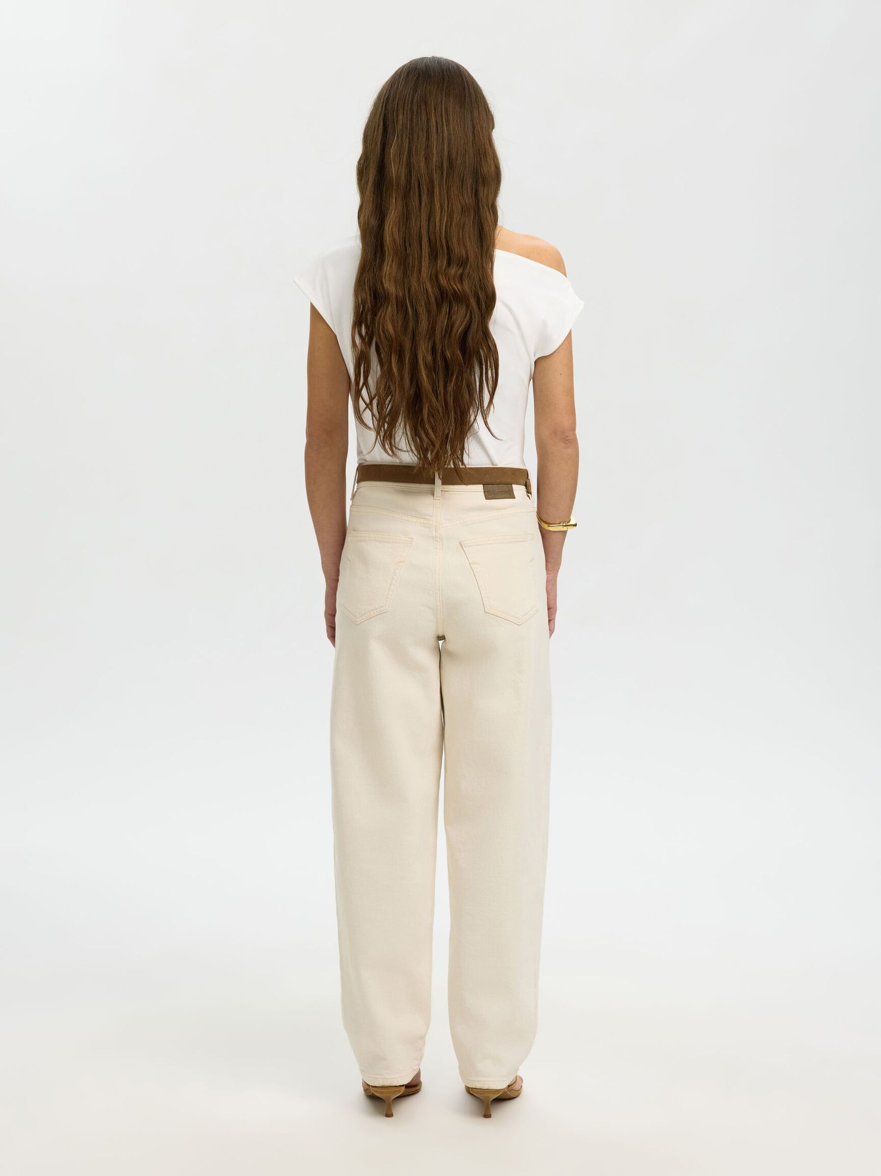 ASYMETRIC SHORT SLEEVED TOP, Bright White, highres