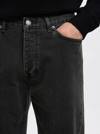 196 STRAIGHT FIT JEANS, Black Denim, highres