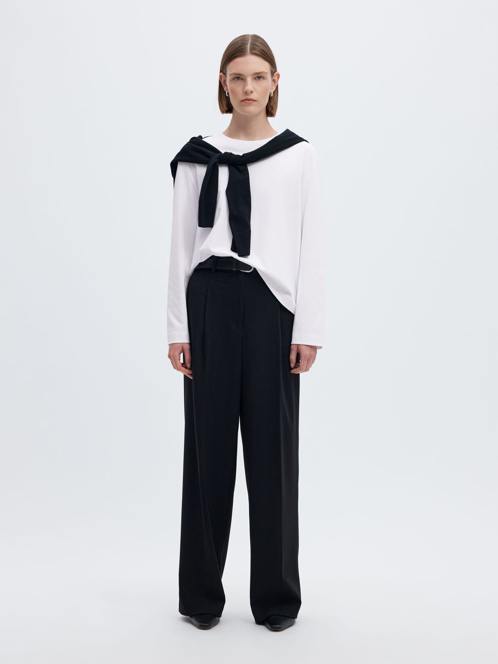 LONG-SLEEVED BOXY T-SHIRT, Bright White, highres