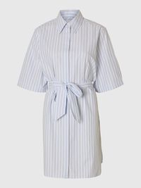 COTTON SHIRT DRESS, Cashmere Blue, highres