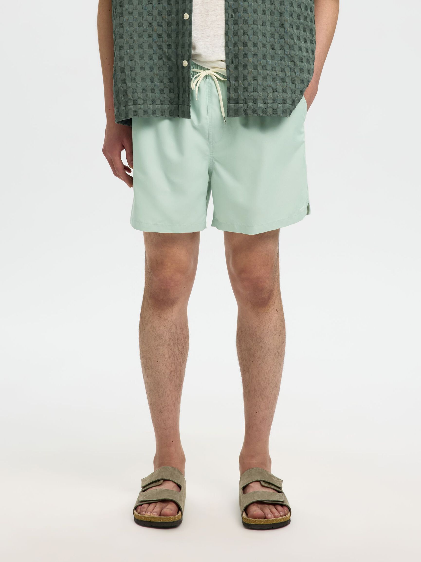 CLASSIC SWIM SHORTS, Aqua Gray, highres