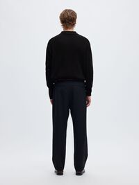 YARIM FERMUARLI POLO KAZAK, Black, highres