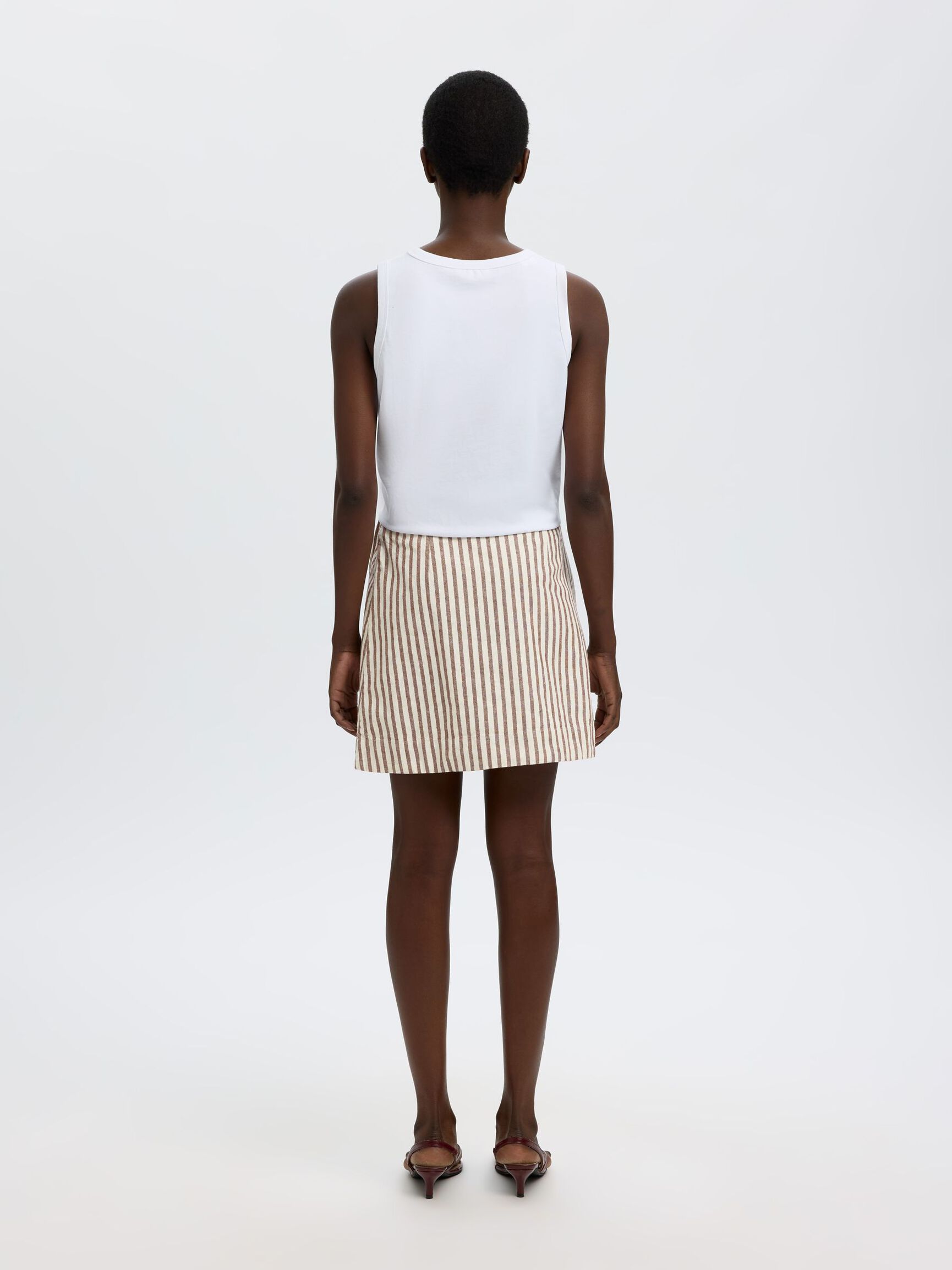 COTTON BLEND MINI WRAP SKIRT, Egret, highres