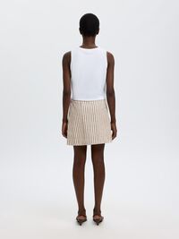 COTTON BLEND MINI WRAP SKIRT, Egret, highres