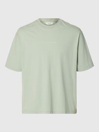 RELAXED FIT BASKILI TIŞÖRT TIŞÖRT, Aqua Gray, highres