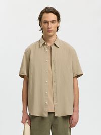 REGULAR FIT LINEN-BLEND SHIRT, Pure Cashmere, highres