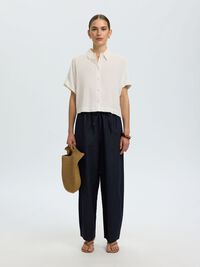 CROPPED SHORT SLEEVED SHIRT, Sandshell, highres