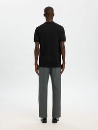 KNITTED POLO SHIRT, Black, highres