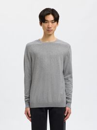 BISIKLET YAKA TRIKO BISIKLET YAKA KAZAK, Medium Grey Melange, highres