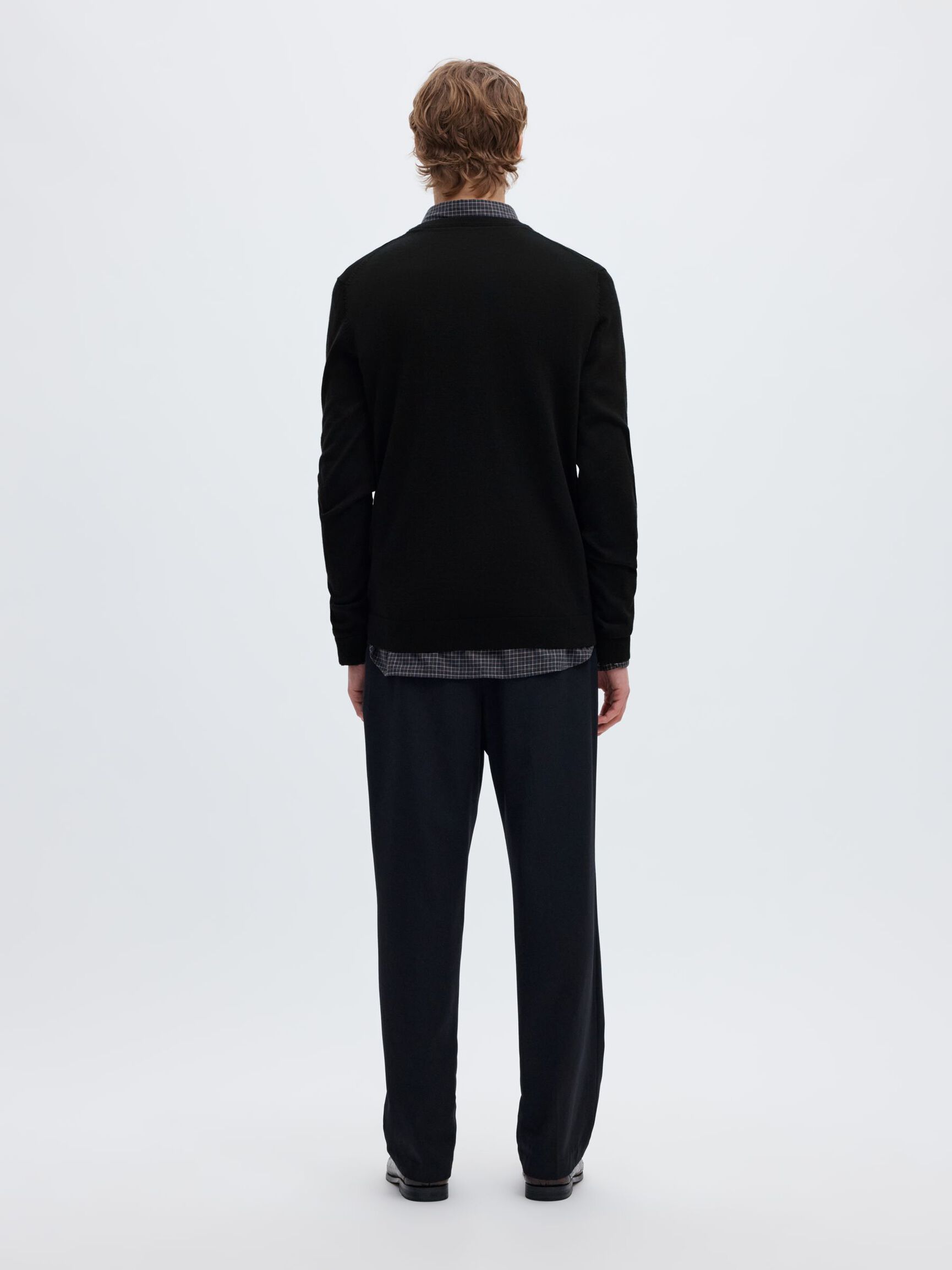 MERINO YÜN BISIKLET YAKA KAZAK, Black, highres