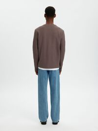 WOOL CARDIGAN, Morel, highres