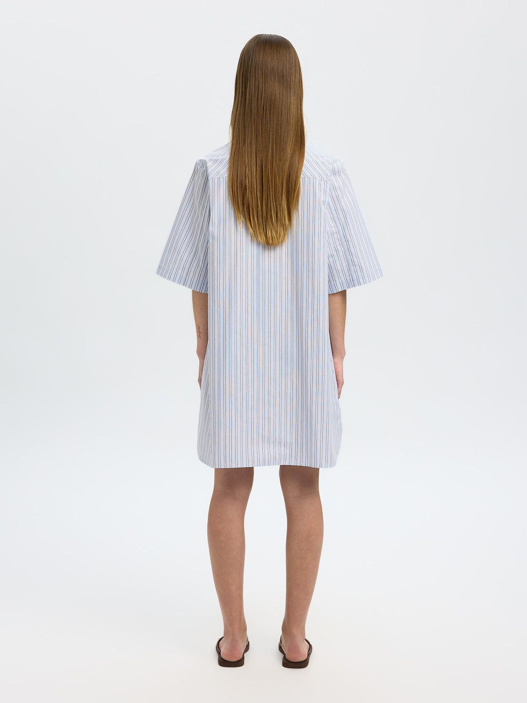 COTTON SHIRT DRESS, Cashmere Blue, highres