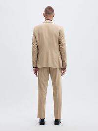 WOVEN WOOL BLEND BLAZER, Sand, highres