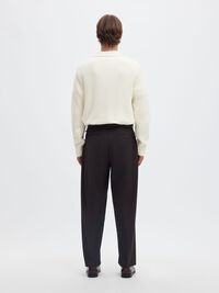 UZUN KOLLU TRIKO POLO ÖRGÜ POLO TIŞÖRT, Egret, highres