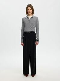 MERINO YÜN YAKALI KAZAK, Medium Grey Melange, highres
