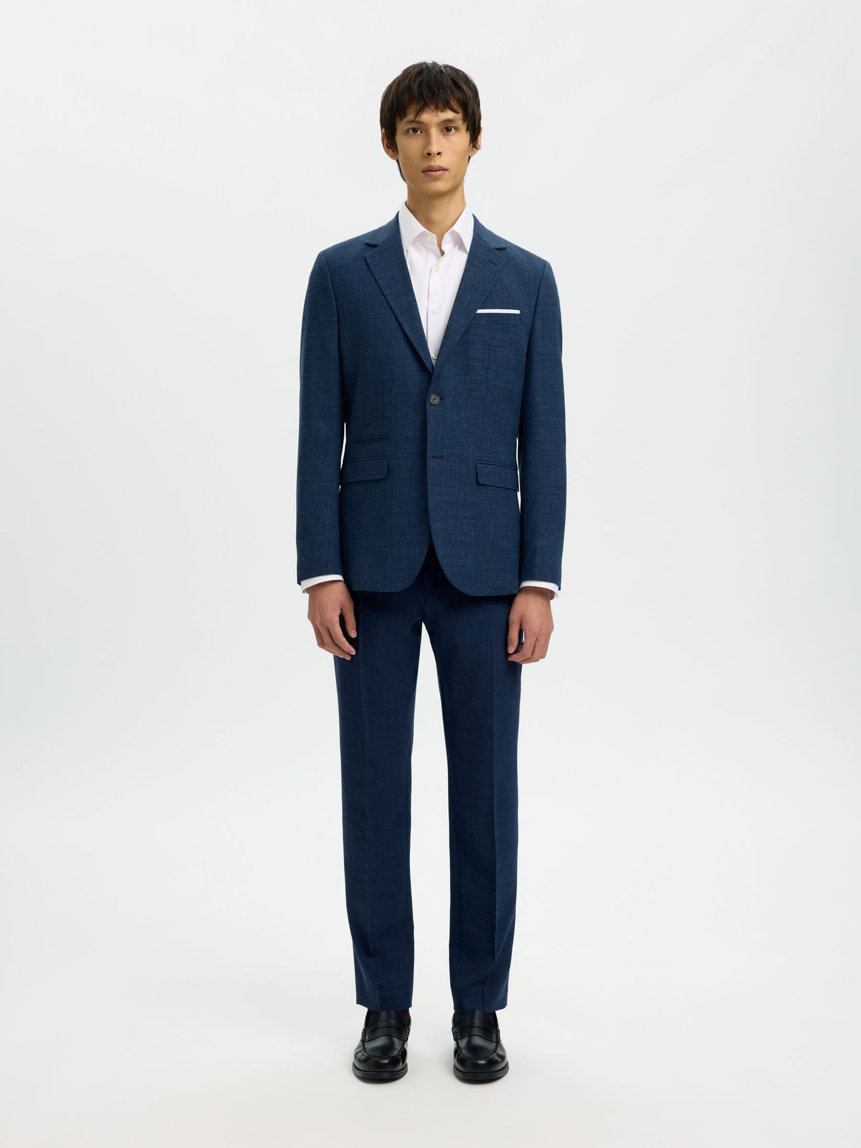 SLIM FIT SINGLE-BREASTED BLAZER, Dark Navy, highres