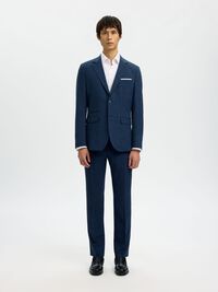 SLIM FIT SINGLE-BREASTED BLAZER, Dark Navy, highres
