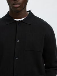 RELAXED FIT KNITTED CARDIGAN, Black, highres