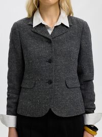 DÜĞMELI KISA BLAZER, Black, highres