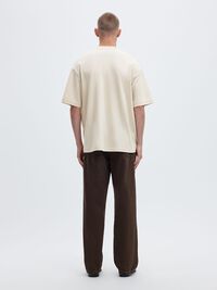 LOOSE FIT BISIKLET YAKA TIŞÖRT TIŞÖRT, Oatmeal, highres