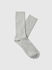 COTTON BLEND SOCKS, Light Grey Melange, highres