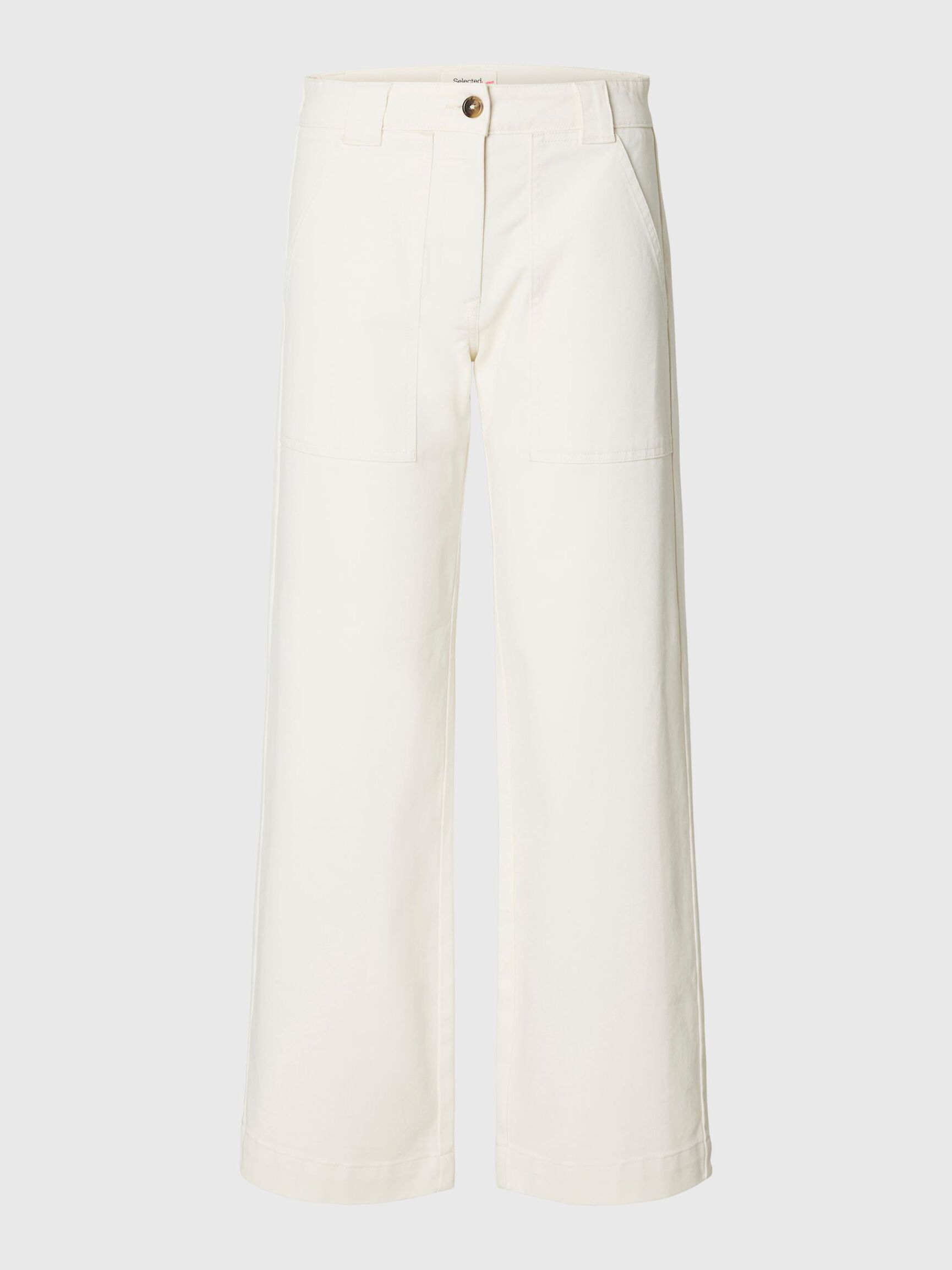 GENIŞ PAÇA PANTOLON, Egret, highres