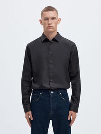 SLIM FIT GÖMLEK GÖMLEK, Black, highres