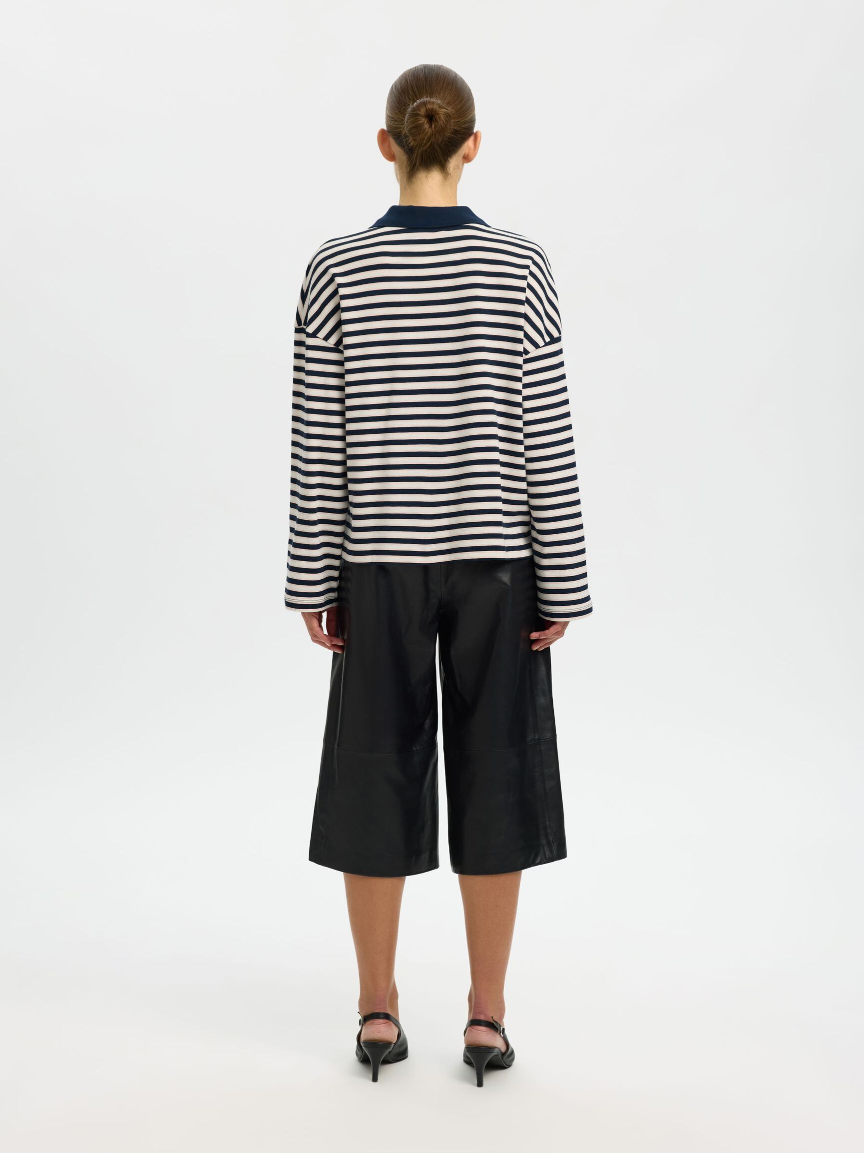 RELAXED FIT LONG-SLEEVED POLO, Dark Sapphire, highres
