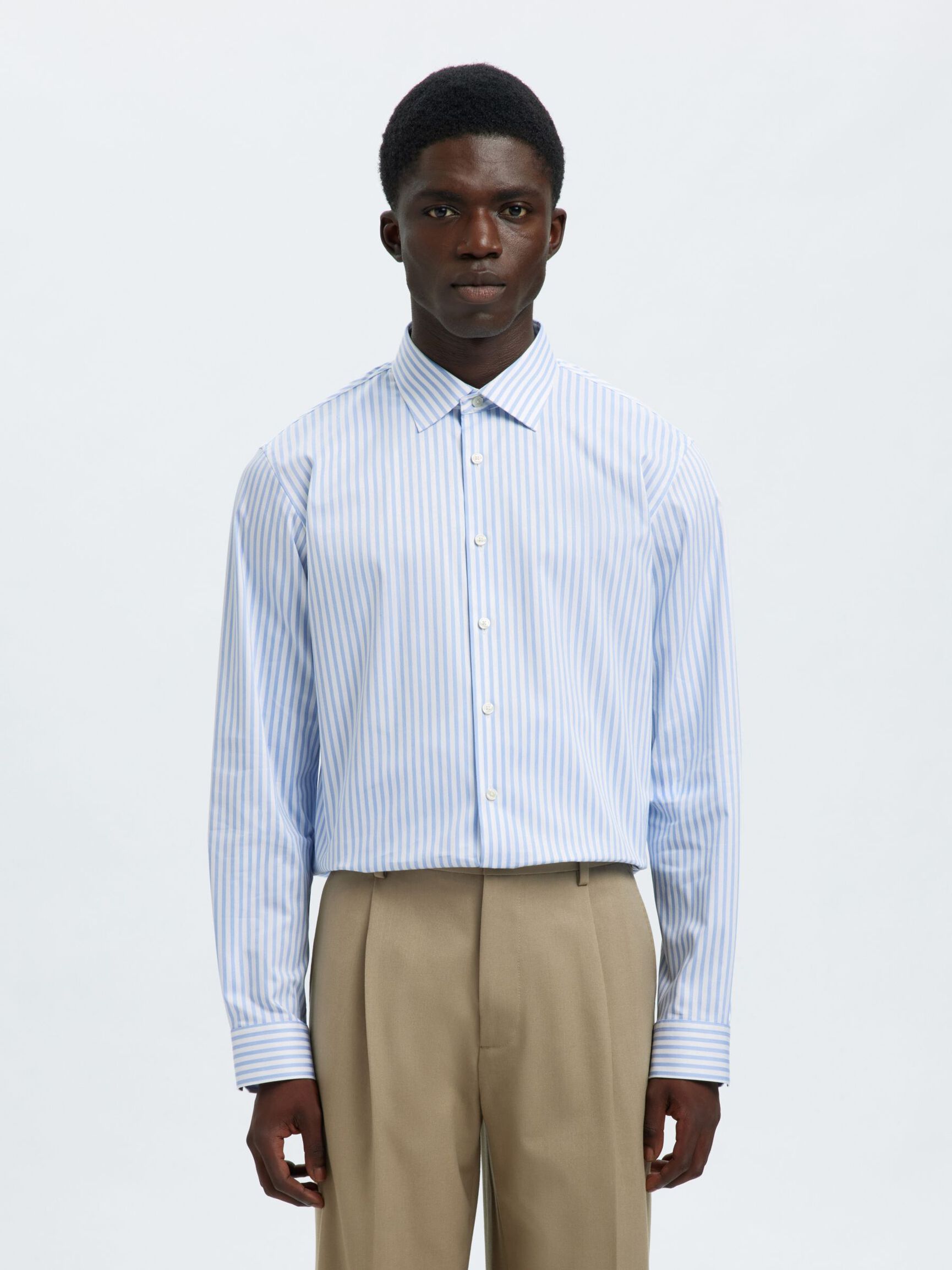 SLIM FIT STRETCH SHIRT, Bright White, highres