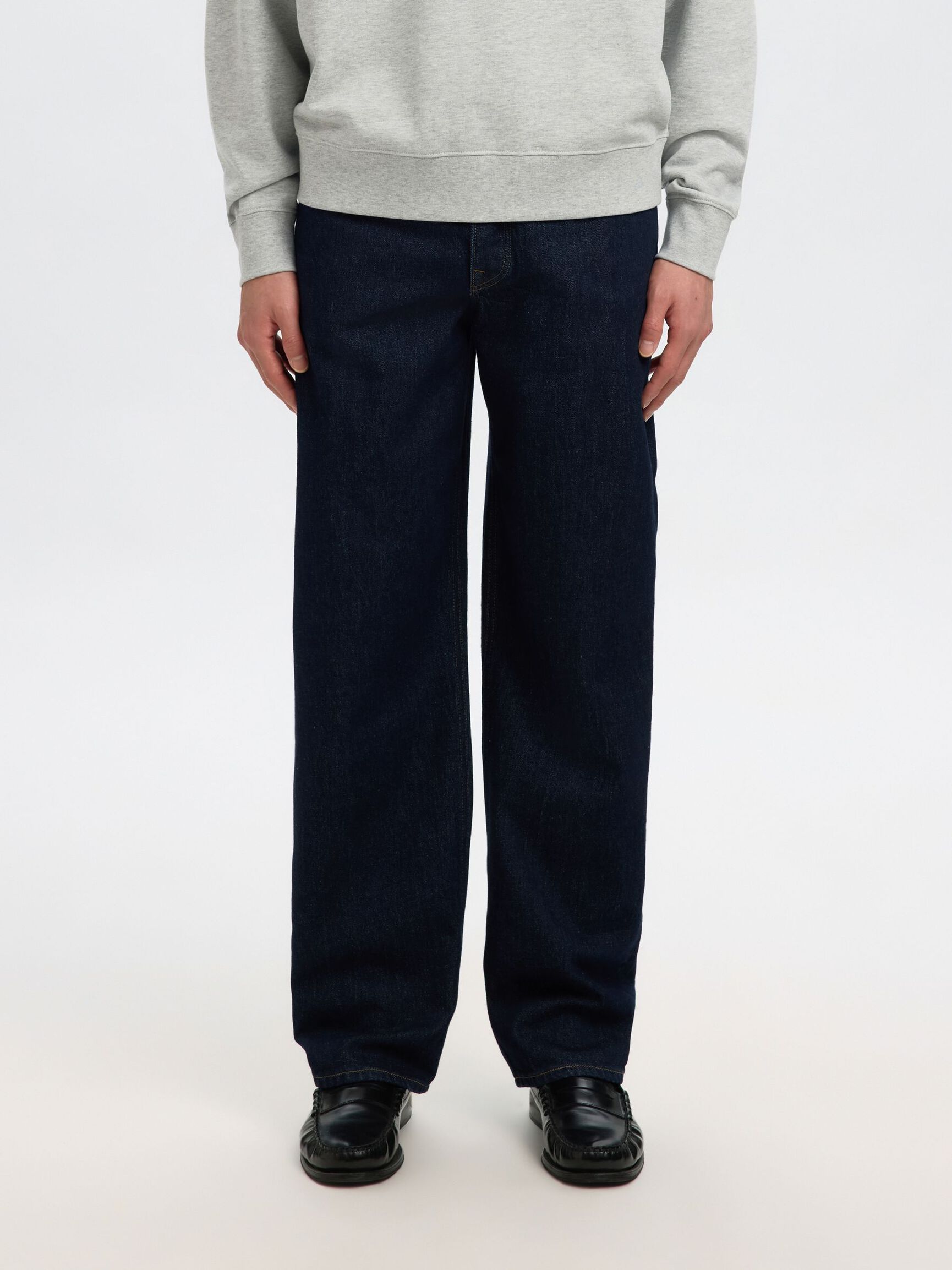 LOOSE FIT 220 JEAN BOL KESIM KOT PANTOLON, Dark Blue Denim, highres