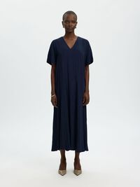 VISCOSE BLEND MAXI DRESS, Dark Sapphire, highres