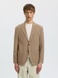 CHECKED BLAZER, Mustard Yellow, highres