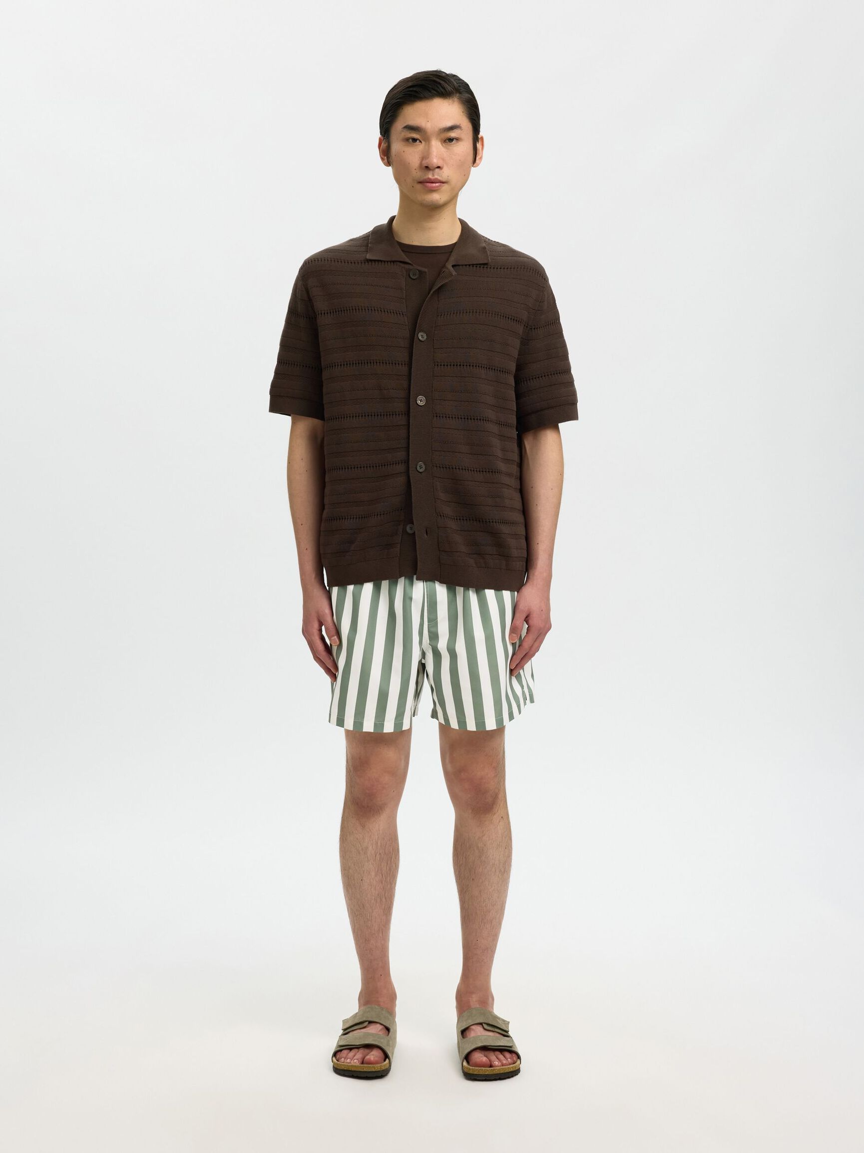 PRINTED SWIM SHORTS, Deep Lichen Green, highres