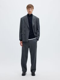 100% MERINO WOOL HALF-ZIP JUMPER, Navy Blazer, highres