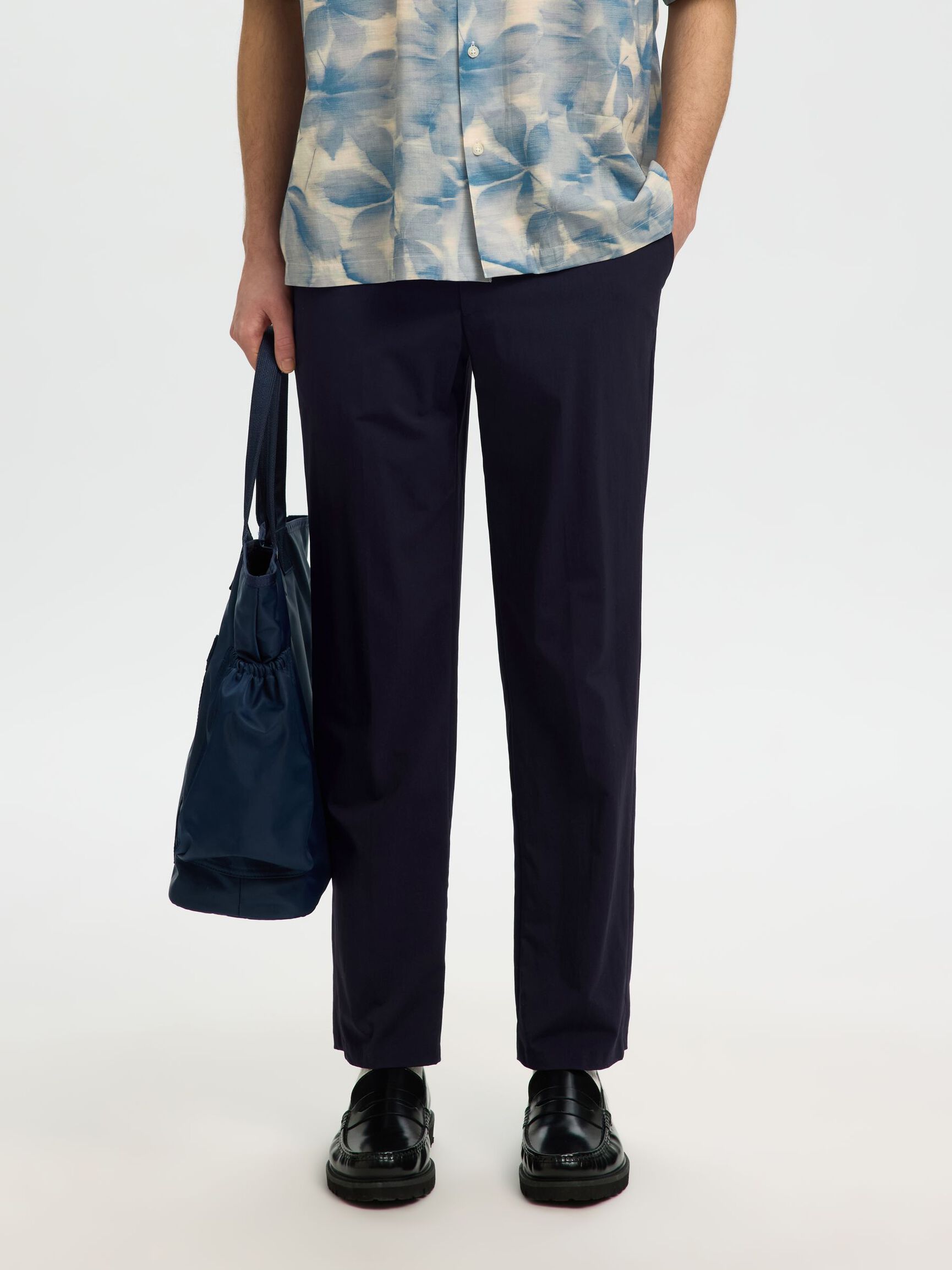 REGULAR FIT SUIT TROUSERS, Dark Navy, highres